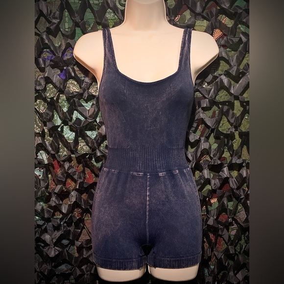 BNWOT Free People Good Karma Runsie in Deepest Navy Blue - Picture 4 of 11